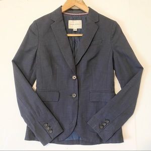 Banana Republic Navy Blue Grey Blazer Button Business Workwear Jacket Women’s 0